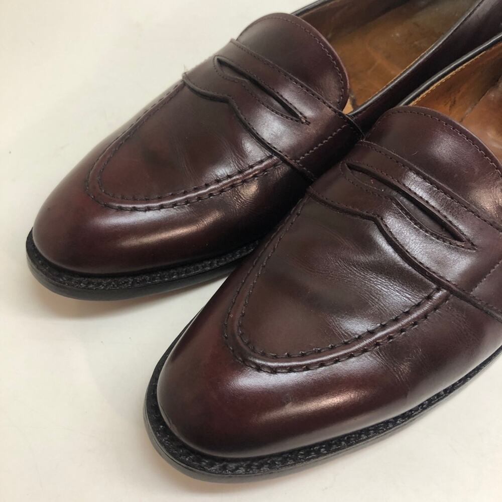 FULLY RESOLED Alden 683 Penny Loafer Full Strap Burgundy Calf MiUSA 11.5 Narrow - Picture 8 of 15